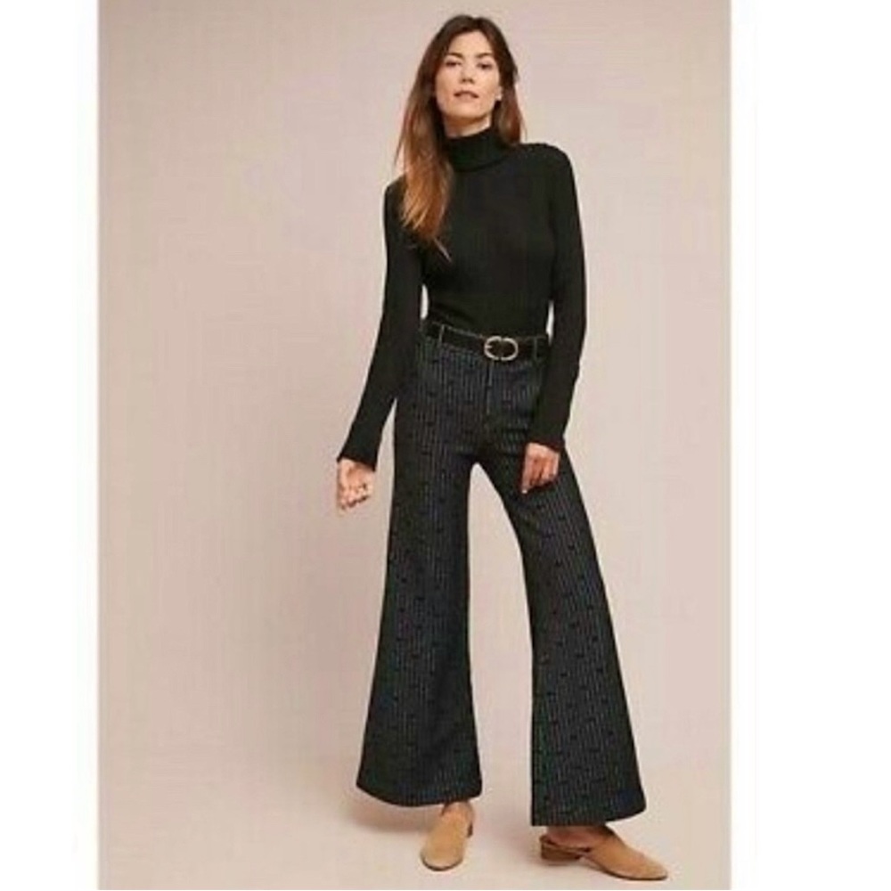 ▫️◽️ Anthropologie Cartonnier Jacquard Dot Wide Leg Pant ◽️▫️